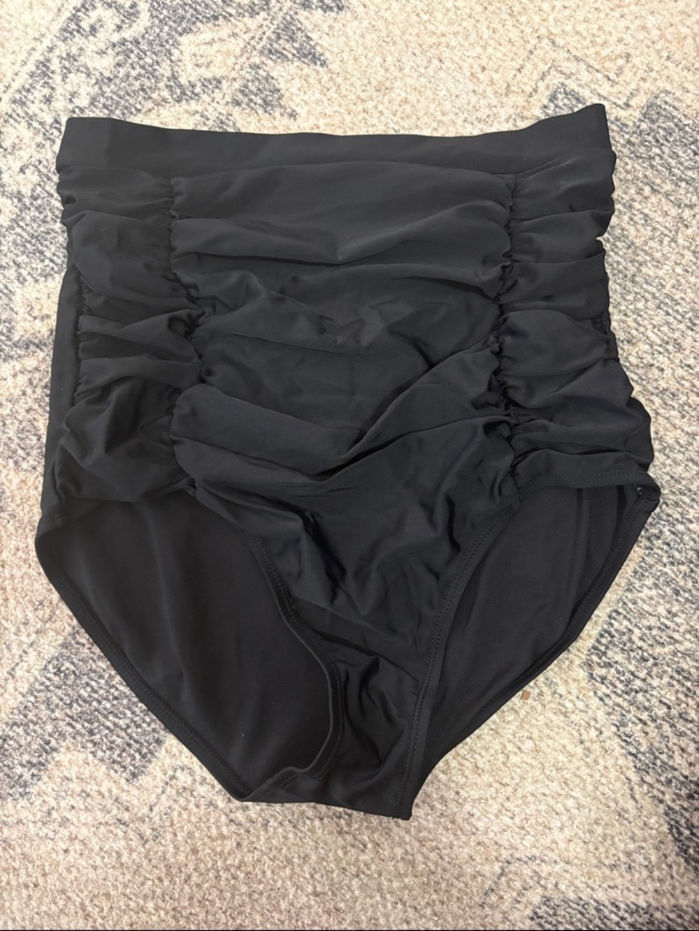 Shapermint Black High-Waisted Control Bikini Bottom | Size Medium